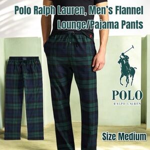 Polo Ralph Lauren Men’s Flannel Lounge/Pajama Pants Green Tartan Plaid (Medium)